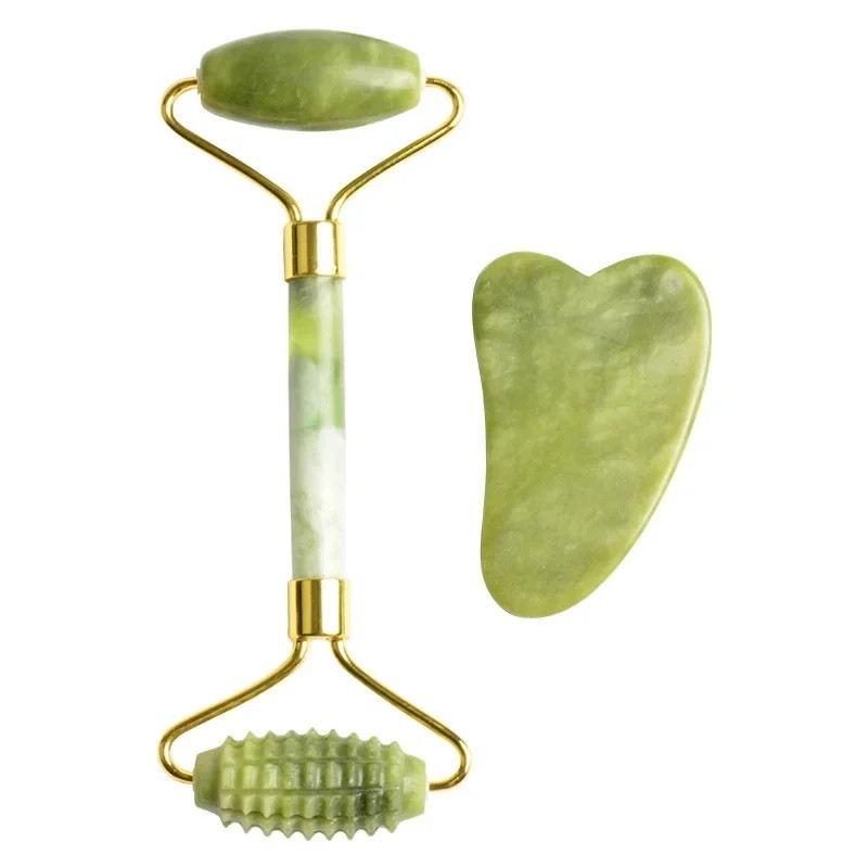 Jade Roller Stone - Conjunto de rolo de massagem de
