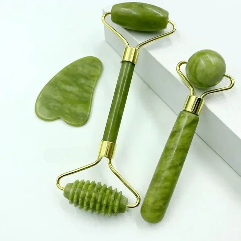 Jade Roller Stone - Massageador de rolo de jade natural,