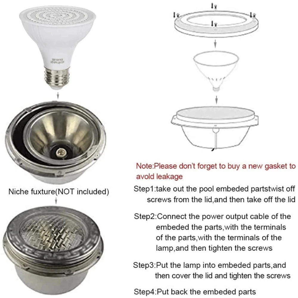 Luz led para piscina e27 e26 l - Xy Spa & Wellness George Town avaliação e preço