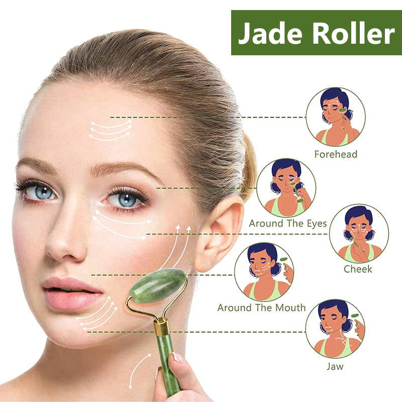 Rolo de jade natural rosto gua - Jade Roller Stone avaliação e preço