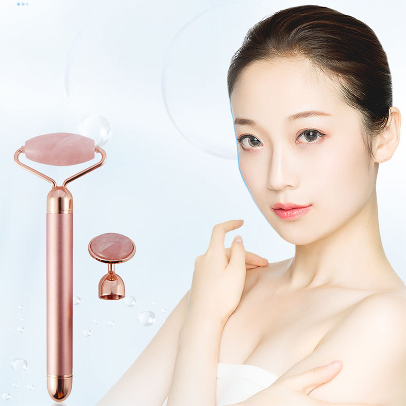 Rolo de quartzo rosa massagead - Jade Roller Stone avaliação e preço