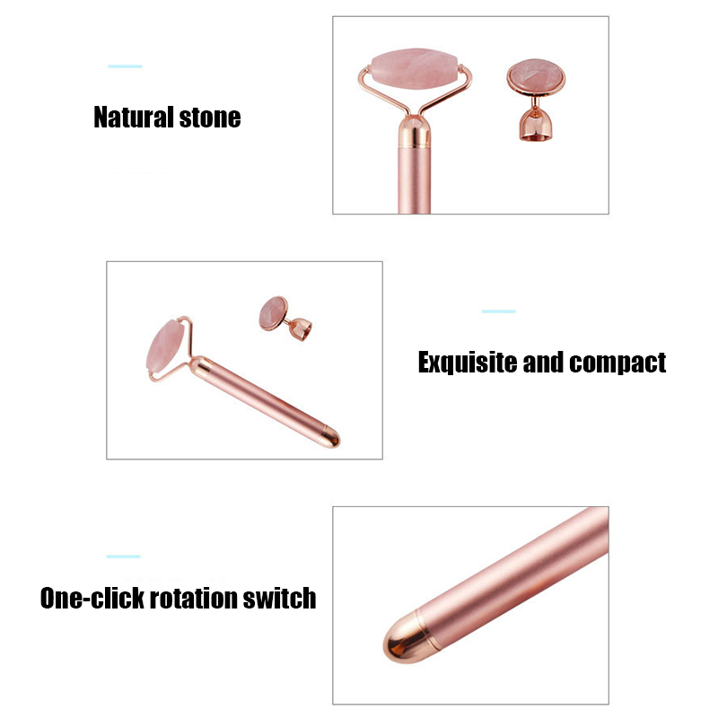Rolo de quartzo rosa massagead - Jade Roller Stone avaliação e preço