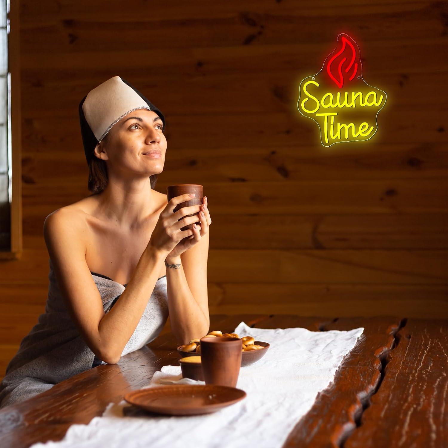 Letreiro Neon Sauna Time com L - Home Spa Wellness avaliação e preço