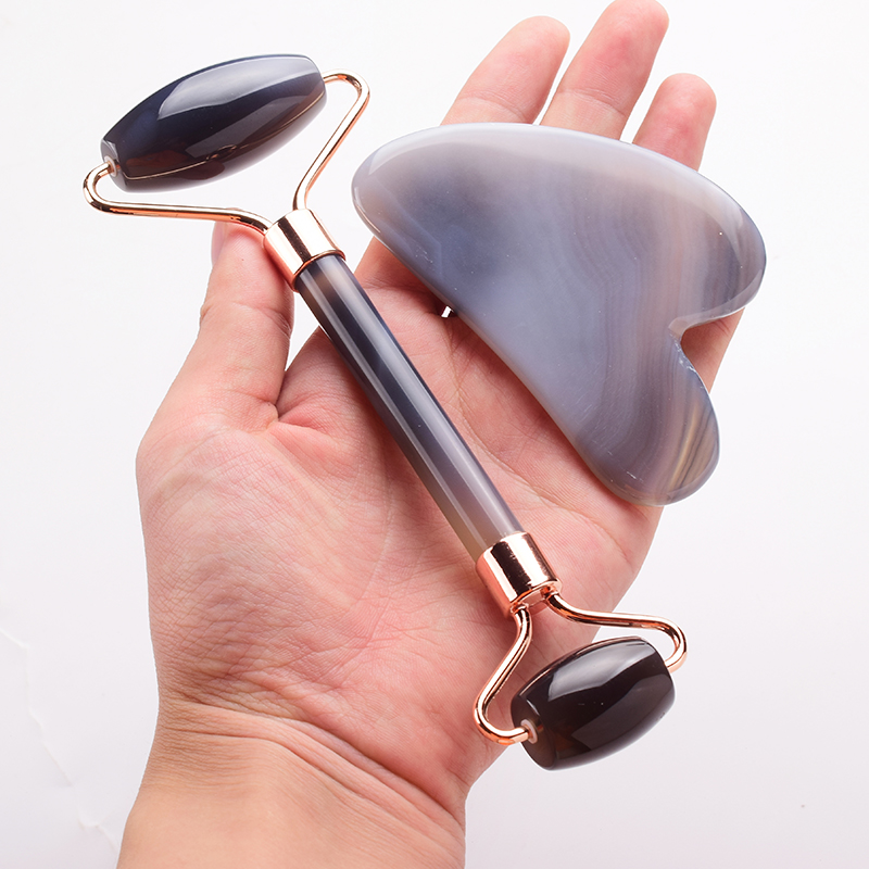 Agata cinza jade rolo massagea - Jade Roller Stone avaliação e preço