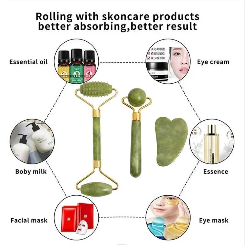 Rolo de Jade Natural para o Ro - Jade Roller Stone avaliação e preço